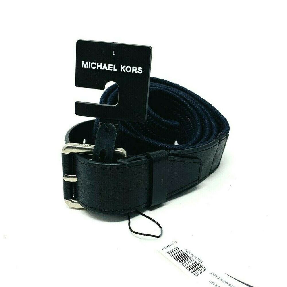 New Michael Kors‎ Mens Sz Large Belt Blue Roller Buckle Belt NWT